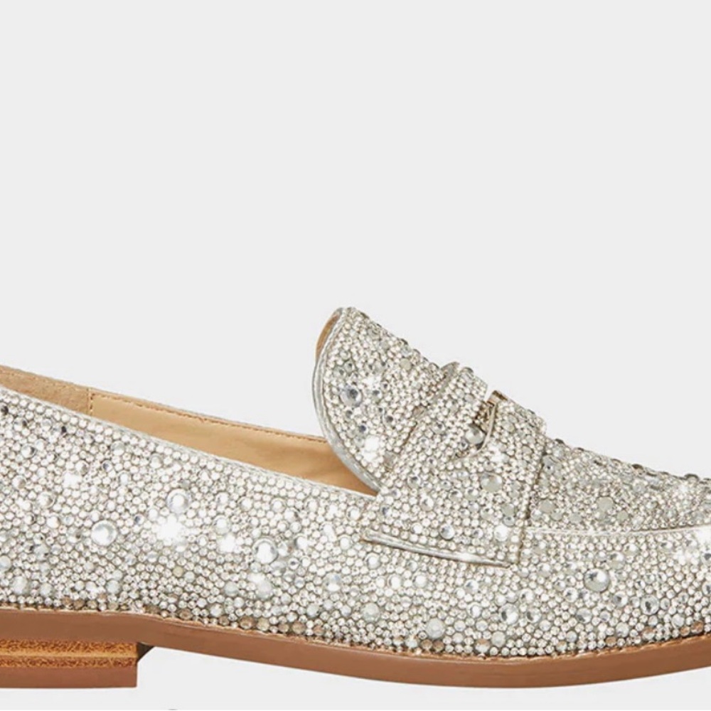 Betsey Johnson Sparkling Silver Loafers size 7.5 - Picture 13 of 13